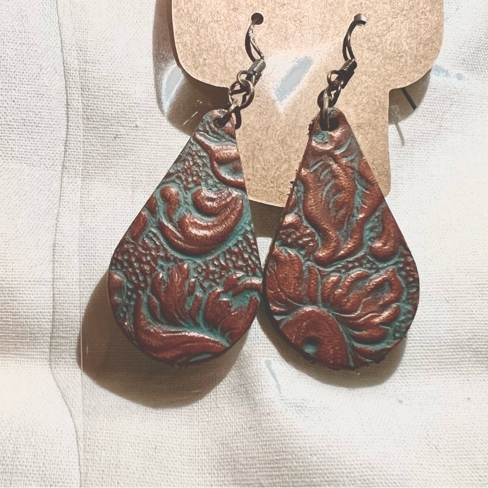 Hand made 100% leather earrings